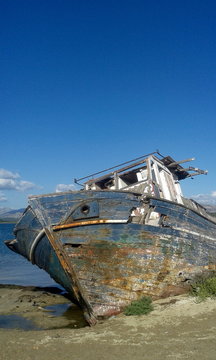 shipwreck boat on beach