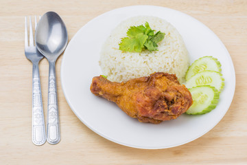 Thai food fast food, Fried Chicken with Rice
