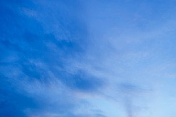 Patterns of clouds on the evening sky.