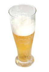 Glass of beer isolated on white background