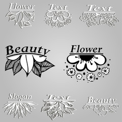 set of vector design of flowers