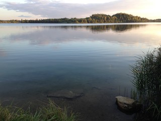lake sky reflection