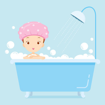 Girl taking a bath in bathtub, body, beauty, spa, health, lifestyle, relax