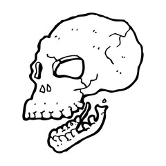 cartoon spooky skull
