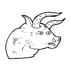 cartoon angry bull head