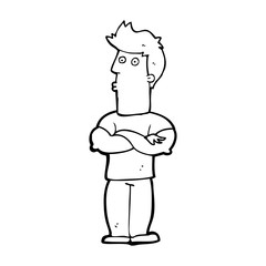 cartoon man with folded arms