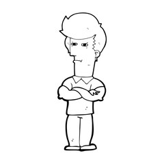 cartoon man with folded arms