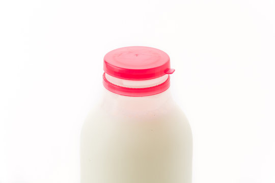 milk bottle on white background
