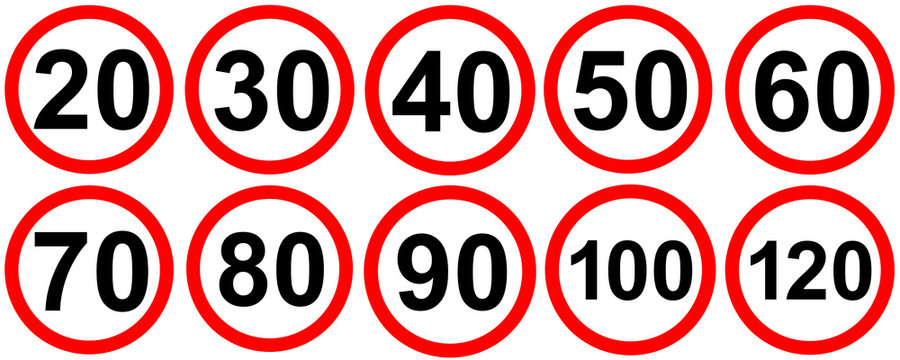 Speed limit road traffic signs