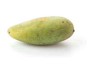 fresh green mango on white background