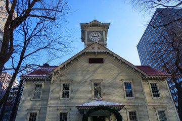 Clock Tower in Sapporo, Hokkaido, Japan