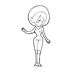 cartoon space woman