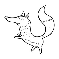 Obraz premium cartoon happy wolf