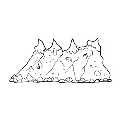 cartoon mountain range