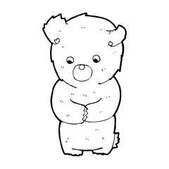 cartoon shy teddy bear