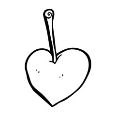 cartoon heart cherry