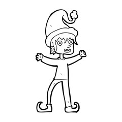 cartoon excited christmas elf