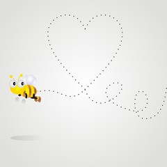 Flying honey bee