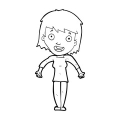 cartoon woman shrugging shoulders