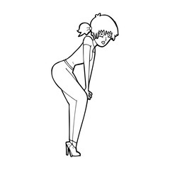 cartoon woman posing