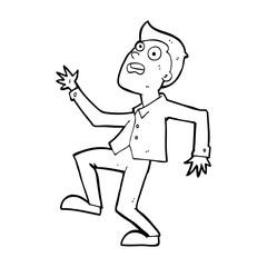 cartoon man panicking