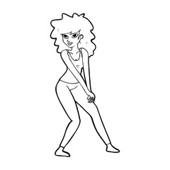 cartoon woman posing