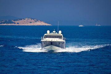 Yacht view on bule sea