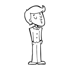 cartoon calm man