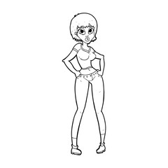 cartoon pretty woman