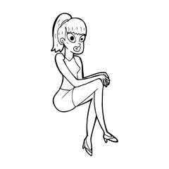 cartoon pretty woman