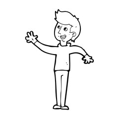 Fototapeta premium cartoon man waving