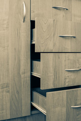 Drawer. Space for small items, documents, underwear. They help maintain order. They are stylish, always fashionable, necessary in every home and office.