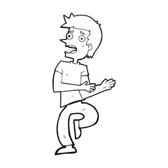 cartoon stressed out man