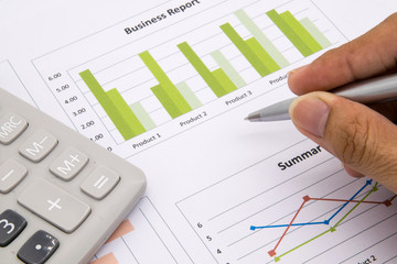 Man Analysis Business and financial report.