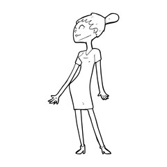 cartoon woman in dress