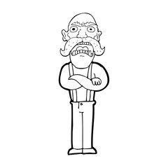 Obraz premium cartoon shocked old man