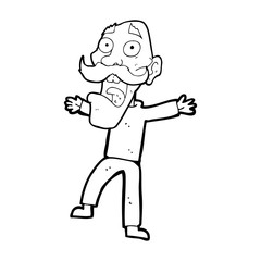cartoon shocked old man
