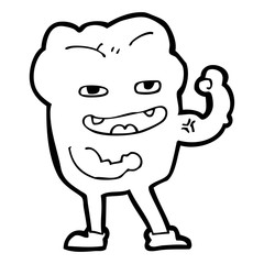 cartoon strong healthy tooth