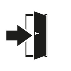 The login icon. Entry and input, authorization symbol. Flat