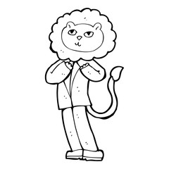 cartoon lion businessman