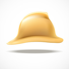 Fototapeta premium Gold fireman helmet vector side view