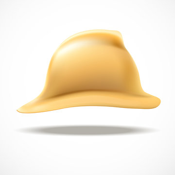 Gold fireman helmet vector side view