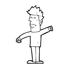 cartoon stressed man