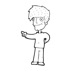 cartoon man pointing