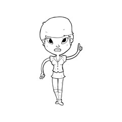 cartoon woman with idea