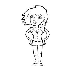 cartoon woman with hands on hips