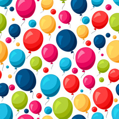 Celebration festive seamless pattern with colorful balloons