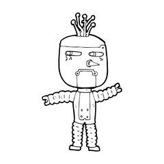 cartoon waving robot