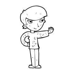 cartoon woman waving