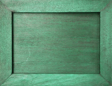 Green wooden picture frame 